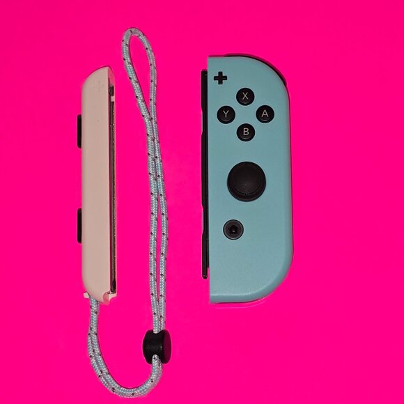 Nintendo Switch Animal Crossing New Horizons Joycon Pair Authentic w/Straps Exc - Picture 5 of 14